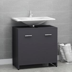 Bathroom Cabinet Grey 60x33x61 cm Engineered Wood