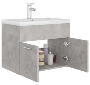Grey Sink Cabinet with Built-in Basin