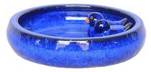 Glazed Blue Birdbath 24cm