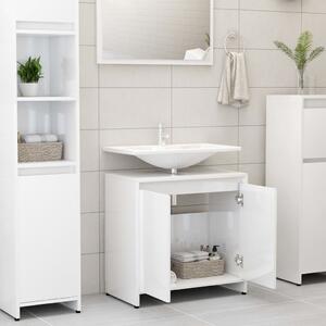 Bathroom Cabinet High Gloss White 60x33x61 cm Engineered Wood