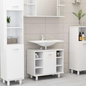 Bathroom Cabinet High Gloss White 60x32x53.5 cm Engineered Wood