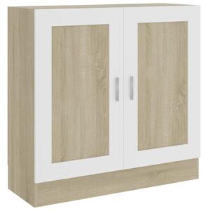 Book Cabinet White and Sonoma Oak 82.5x30.5x80 cm Engineered Wood