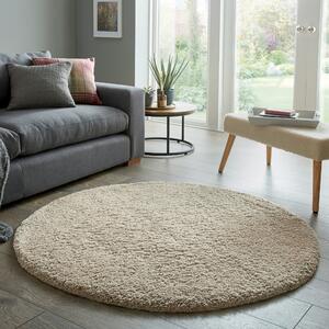 Cosy Teddy Round Rug Brown