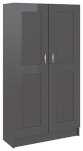 Book Cabinet High Gloss Grey 82.5x30.5x150 cm Engineered Wood