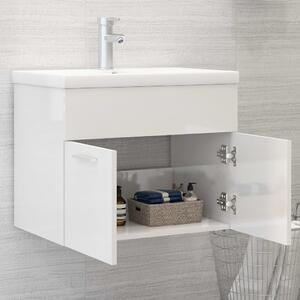 White Gloss Sink Cabinet with Built-in Basin