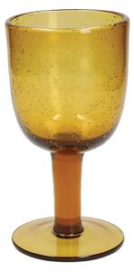 Amber Bubble Wine Glass Gold and Brown