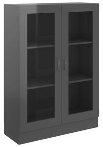 Vitrine Cabinet High Gloss Grey 82.5x30.5x115 cm Engineered Wood