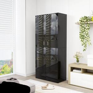 Shoe Cabinet High Gloss Black 80x39x178 cm Engineered Wood
