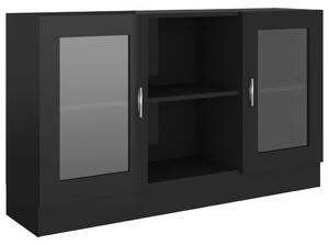 Vitrine Cabinet High Gloss Black 120x30.5x70 cm Engineered Wood