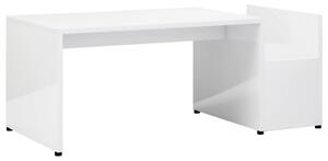 Coffee Table High Gloss White 90x45x35 cm Engineered Wood