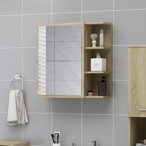 Bathroom Mirror Cabinet Sonoma Oak 62.5x20.5x64 cm Chipboard