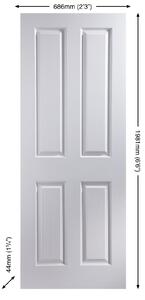 London Primed Woodgrain Internal Door - 686mm Wide