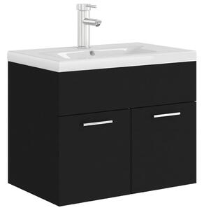 Black Sink Cabinet with Built-in Basin