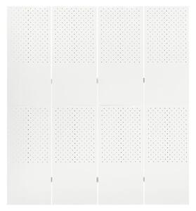 4-Panel Room Divider White 160x180 cm Steel