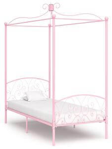 Canopy Bed Frame Pink Metal 90x200 cm