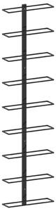 Wall-mounted Wine Rack for 9 Bottles Black Iron