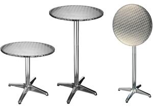 HI Foliding Bistro-Bar Table Aluminium Round 60x60x(58-115) cm