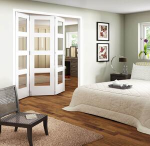 Clear Glazed Primed Internal Room Divider Doorset - 3158mm Wide