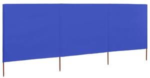 3-panel Wind Screen Fabric 400x80 cm Azure Blue