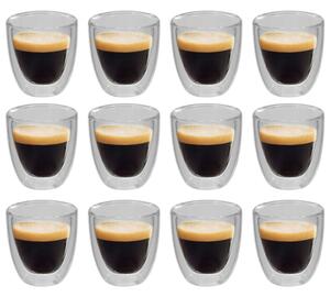 Double Wall Thermo Glass for Espresso Coffee 12 pcs 80 ml