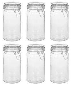 Storage Jars with Clip Closure 6 pcs 1000 ml