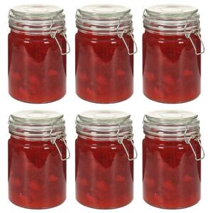 Storage Jars with Clip Closure 6 pcs 750 ml