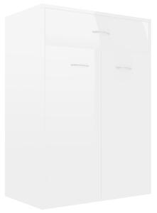 Shoe Cabinet High Gloss White 60x35x84 cm Engineered Wood
