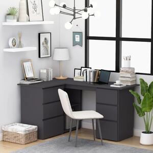 Corner Desk Grey 145x100x76 cm Engineered Wood