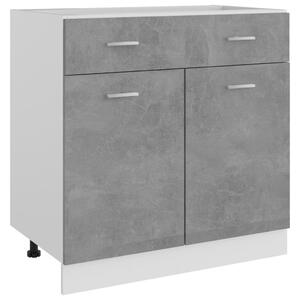 Drawer Bottom Cabinet Concrete Grey 80x46x81.5 cm Chipboard