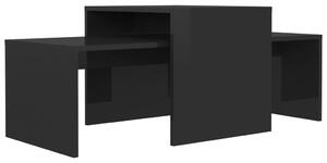 Coffee Table Set High Gloss Black 100x48x40 cm Engineered Wood