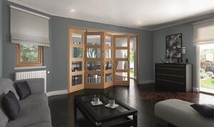 Shaker Oak 4 Light Clear Glazed Interior Folding Doors 4 x 0 2047 x 2849mm