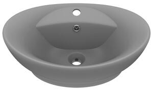 Luxury Basin Overflow Oval Matt Dark Grey 58.5x39 cm Ceramic