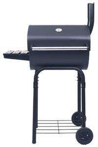 Charcoal BBQ Grill Smoker with Bottom Shelf Black