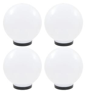 LED Bowl Lamps 4 pcs Spherical 25 cm PMMA