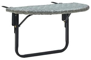 Balcony Table Grey 60x60x40 cm Poly Rattan