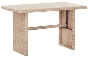 Garden Table Beige 110x60x67 cm Poly Rattan