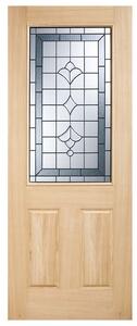 Winchester External Glazed Unfinished Oak 1 Lite Door - 838 x 1981mm