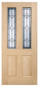 Salisbury External Glazed Unfinished Oak 2 Lite Door - 813 x 2032mm
