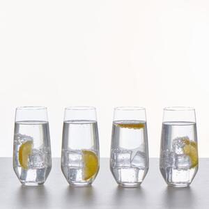 Set of 4 Connoisseur Crystal Glass Highball Glasses Clear