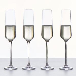 Set of 4 Connoisseur Crystal Glass Champagne Flute Glasses Clear