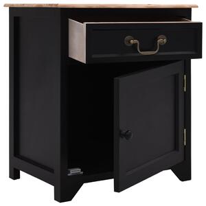 Bedside Cabinet Black and Brown 40x30x50 cm Paulownia Wood