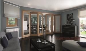 Shaker Oak 1 Light Clear Glazed Interior Folding Doors 3 x 3 2047 x 3771mm