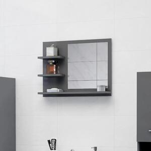 Bathroom Mirror High Gloss Grey 60x10.5x45 cm Chipboard