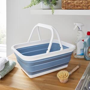 Collapsible Laundry Basket with Handles Ashley Blue