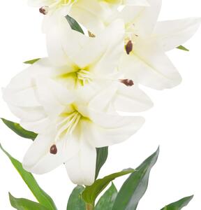 Artificial Plant Lily with Pot White 65 cm