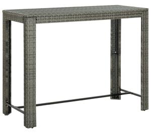 Garden Bar Table Grey 140.5x60.5x110.5 cm Poly Rattan