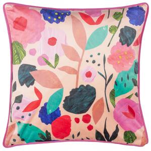 Kate Merritt Flower Girl Collage Illustrated 43cm x 43cm Filled Cushion Multi