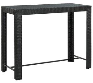 Garden Bar Table Black 140.5x60.5x110.5 cm Poly Rattan