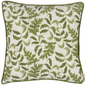 Evans Lichfield Chatsworth Topiary Piped 43cm x 43cm Filled Cushion Olive