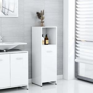 Bathroom Cabinet High Gloss White 30x30x95 cm Chipboard